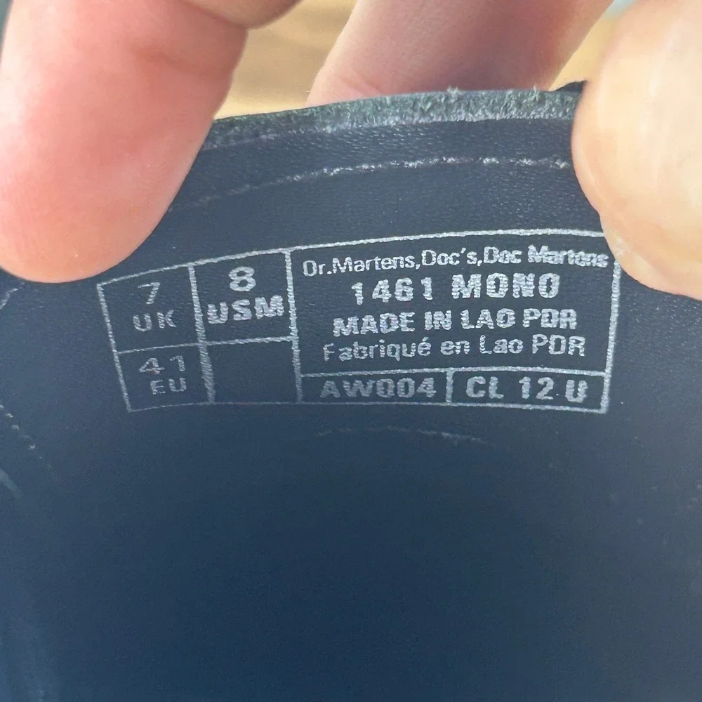Dr. Martens 1461 Mono Black Smooth Leather 3-Eye Oxford Shoes Mens Size 8
